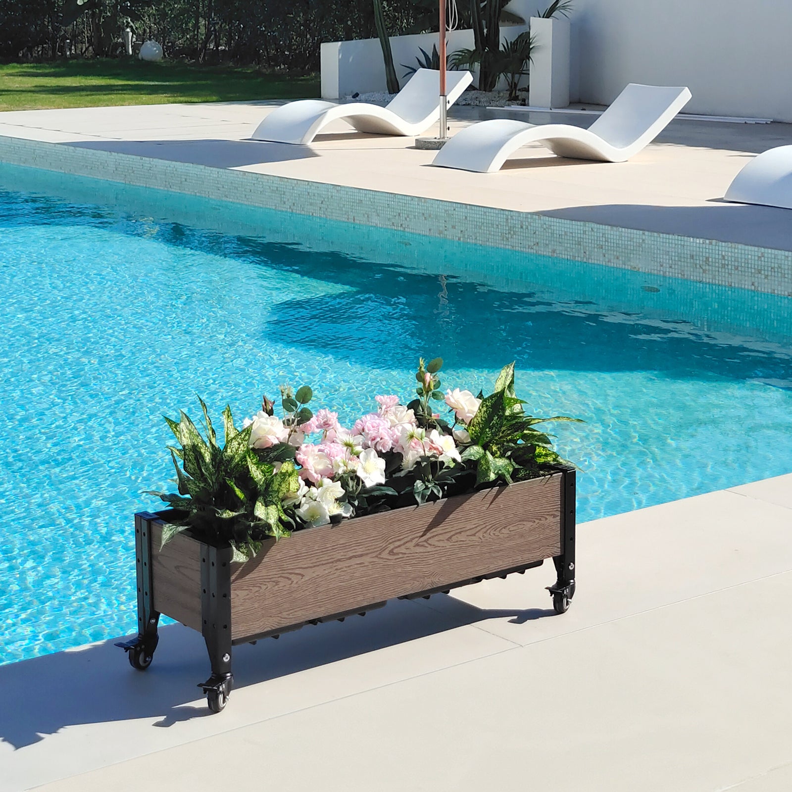 E103612W Rolling Trough Garden Planter