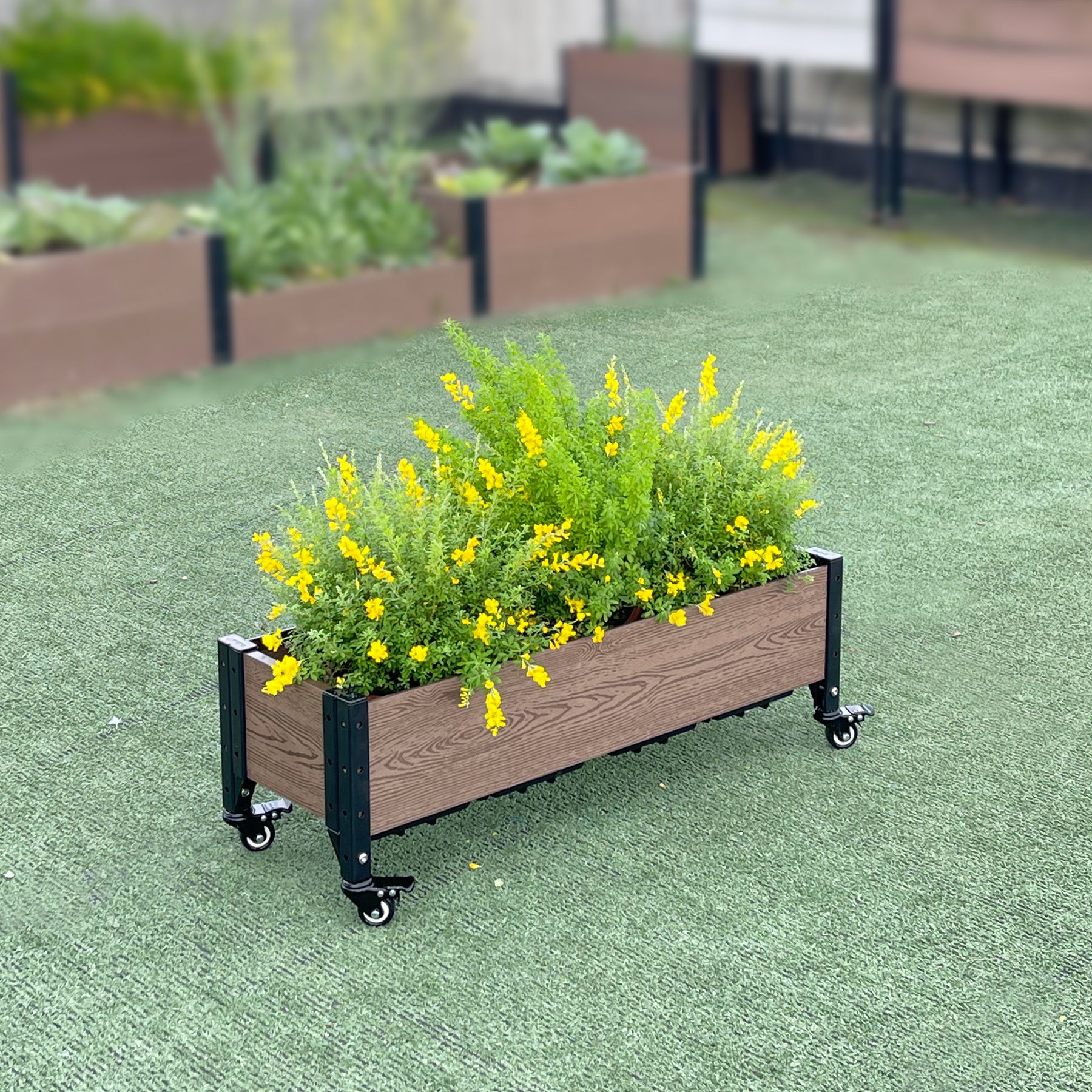 E103612W Rolling Trough Garden Planter