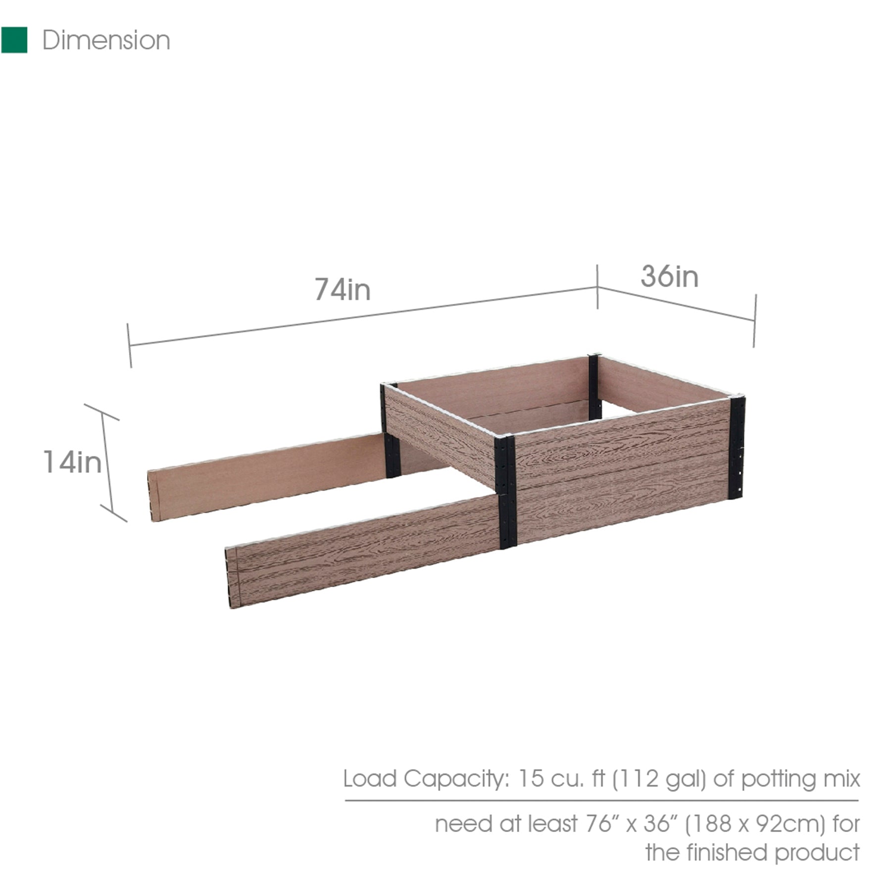 R0714E36 Terraced Double Bed Extension